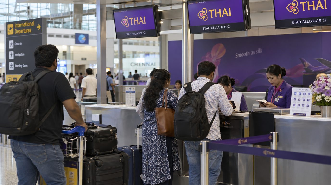 Плюс четыре вылета в неделю: с 25 октября Thai Airways расширит расписание между Ченнаи и Бангкоком
