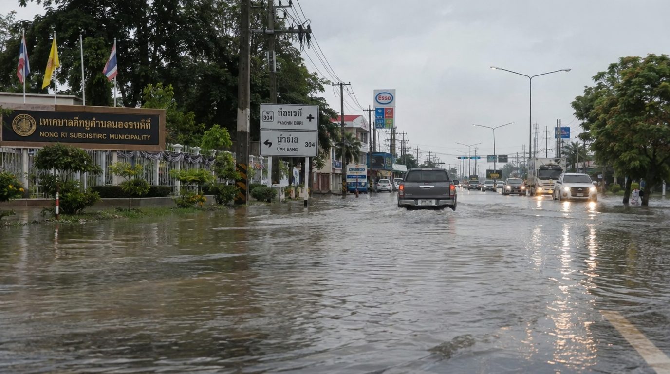 Вода с гор затопила дороги вокруг национального парка Кхао Яй