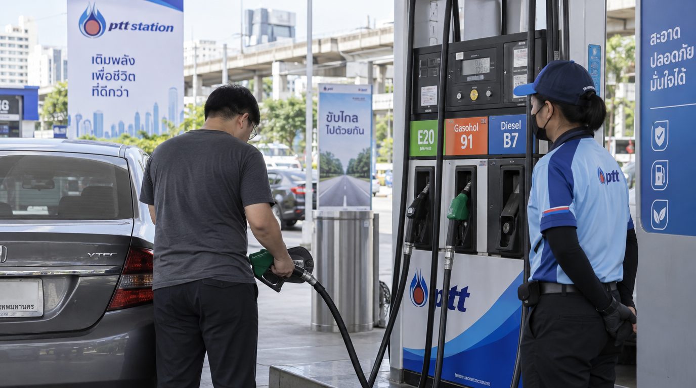 По 33,50 бата за литр: в Бангкоке снизились цены на топливо E20 и B20