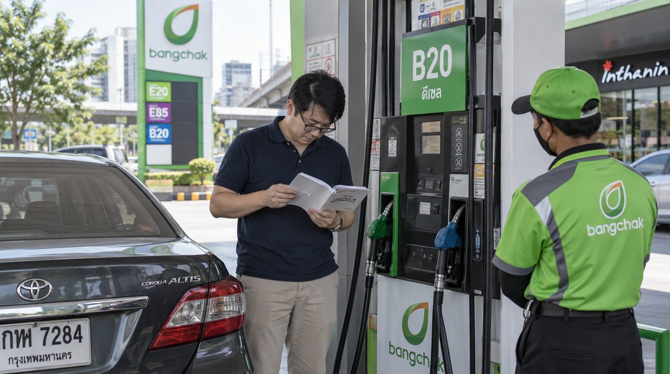 По 33,50 бата за литр: в Бангкоке снизились цены на топливо E20 и B20